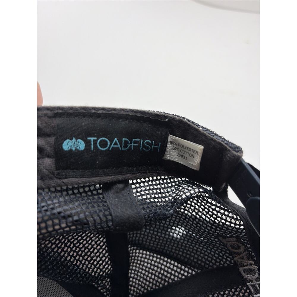 Toadfish Outfitters Gray Black Logo The Mullet Mesh Hat Adjustable Snapback - Picture 7 of 8